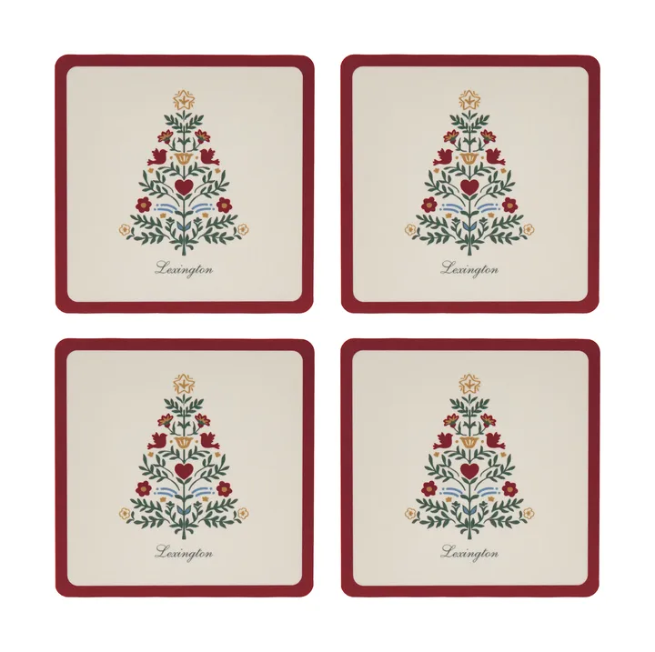 Lexington ラミネート コースター - Red-light beige, 9x9 cm, 4-pack - Lexington | レキシントン