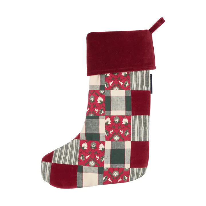 Lexington パッチワーク クリスマスストッキング - Red-multi, 45 cm - Lexington | レキシントン