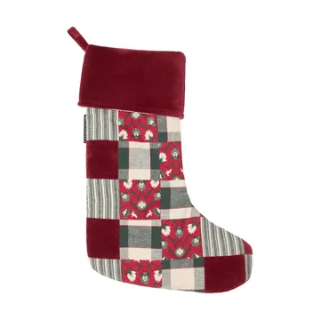 Lexington パッチワーク クリスマスストッキング - Red-multi, 45 cm - Lexington | レキシントン