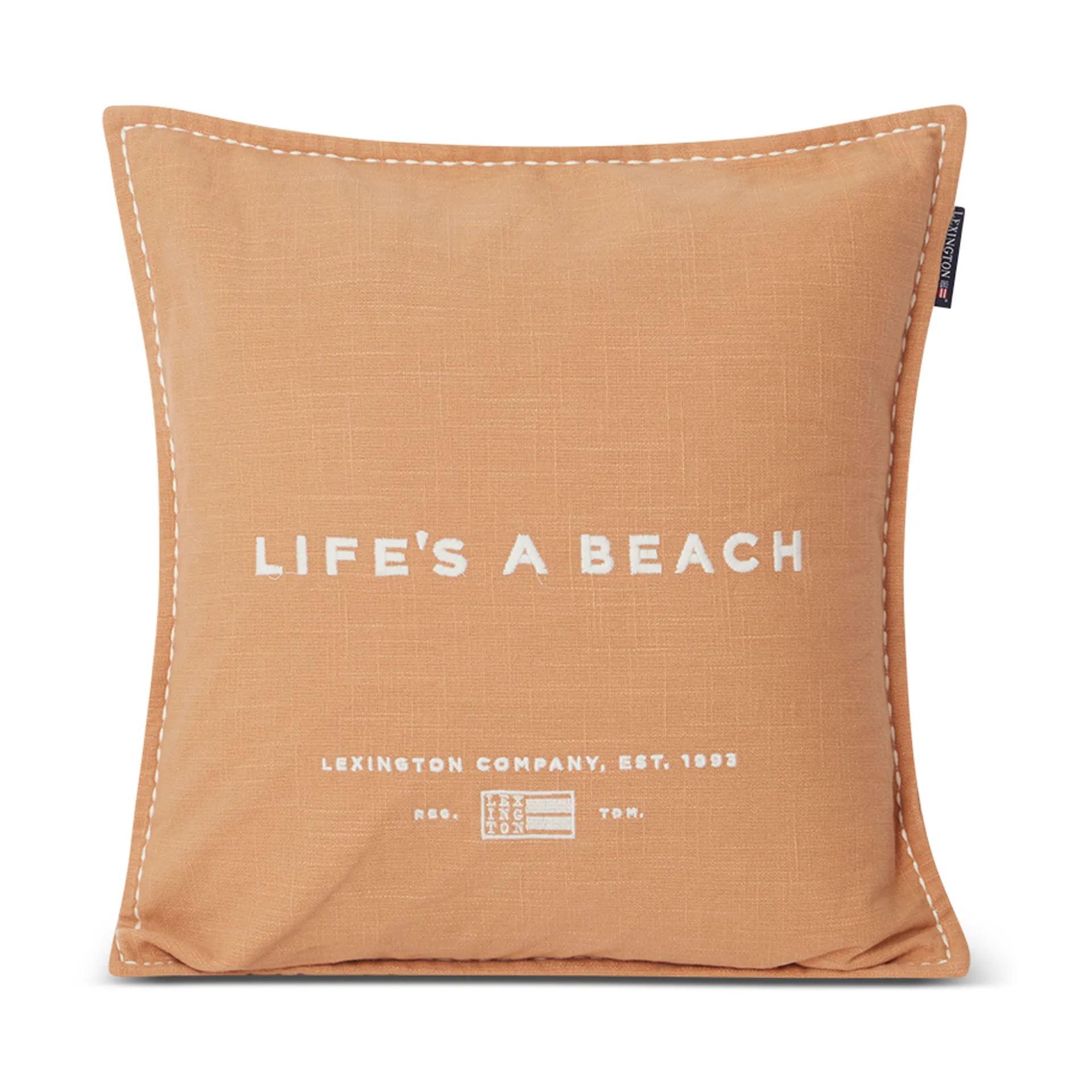 Life's A Beach 刺繍 クッションカバー 50x50 cm, Beige-white Lexington | レキシントン