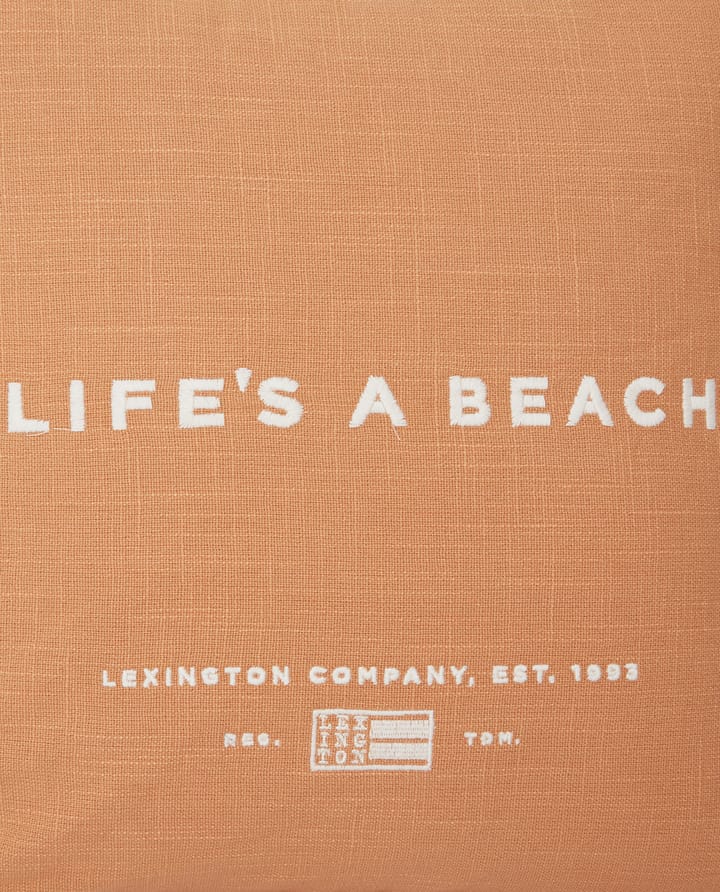 Life's A Beach 刺繍 クッションカバー 50x50 cm - Beige-white - Lexington | レキシントン