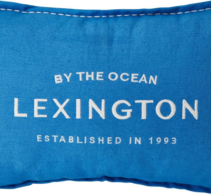 Logo 刺繍 コットンリネン クッション 30x50 cm, Blue Lexington | レキシントン