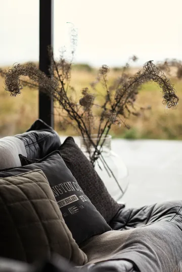 Logo Message ベルベットピローケース 50x50 cm - Grey - Lexington | レキシントン