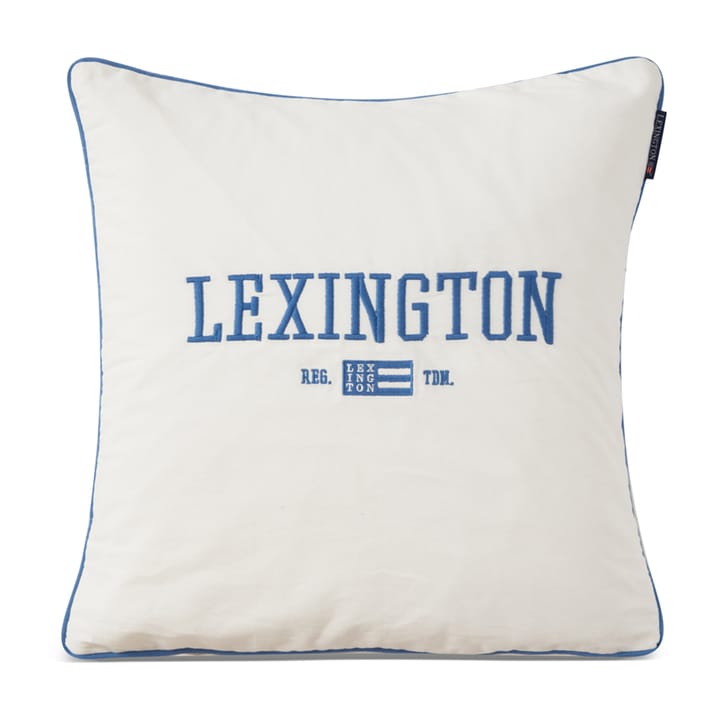 Logo Organic Cotton Twill クッションカバー 50x50 cm, White-blue Lexington | レキシントン