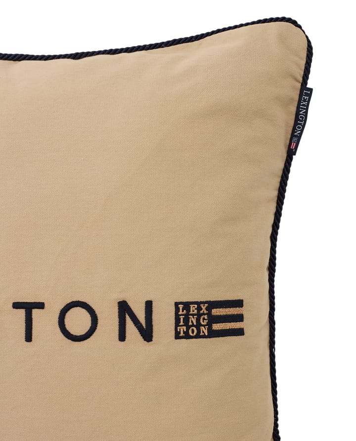 Logo オーガニックコットン Twill ピローケース 50x50 cm, Beige-dark blue Lexington | レキシントン