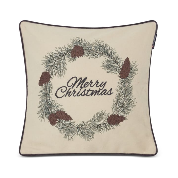 Merry Christmas ウール��ミックス クッションカバー 50x50 cm, White-green-beige Lexington | レキシントン