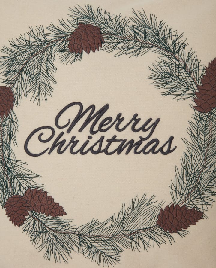 Merry Christmas ウールミックス クッションカバー 50x50 cm, White-green-beige Lexington | レキシントン