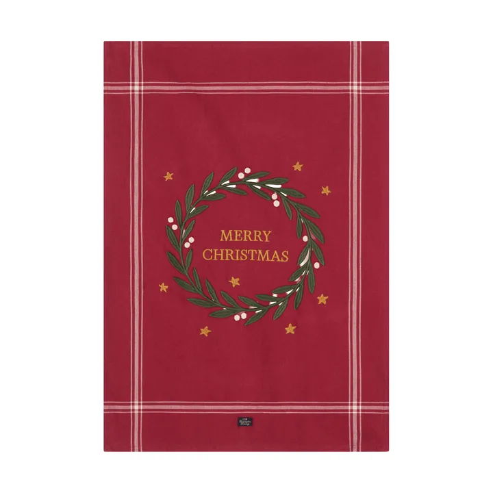 Merry Christmas Org Cotton キッチンタオル 50x70 cm - Red-Light beige - Lexington | レキシントン