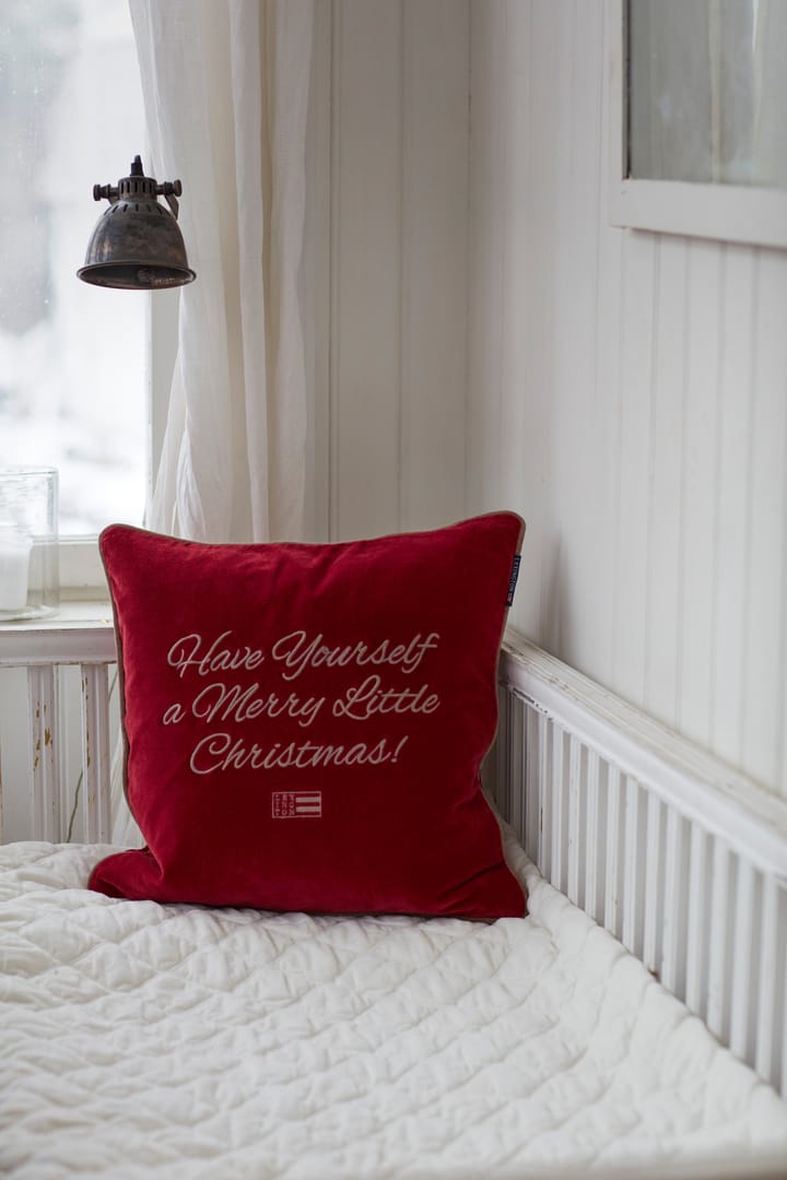 Merry Little Org コットン ベルベット クッション 50x50 cm, Red-beige Lexington | レキシントン