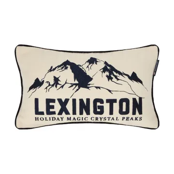 Mountains Logo ウール混 装飾クッション - White-navy, 50x30 cm - Lexington | レキシントン