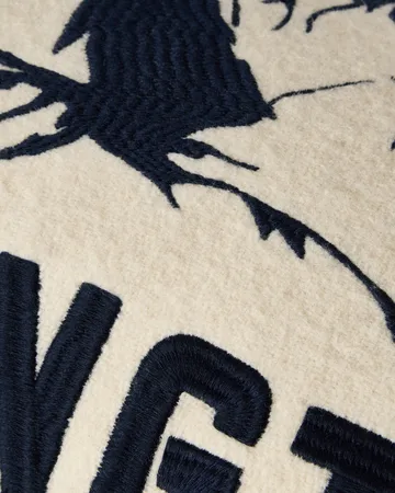 Mountains Logo ウール混 装飾クッション - White-navy, 50x30 cm - Lexington | レキシントン