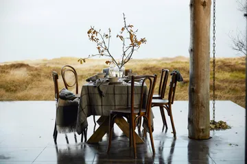 Pepita チェック コットンリネン テーブルクロス 150x250 cm - Dark Grey-beige - Lexington | レキシントン