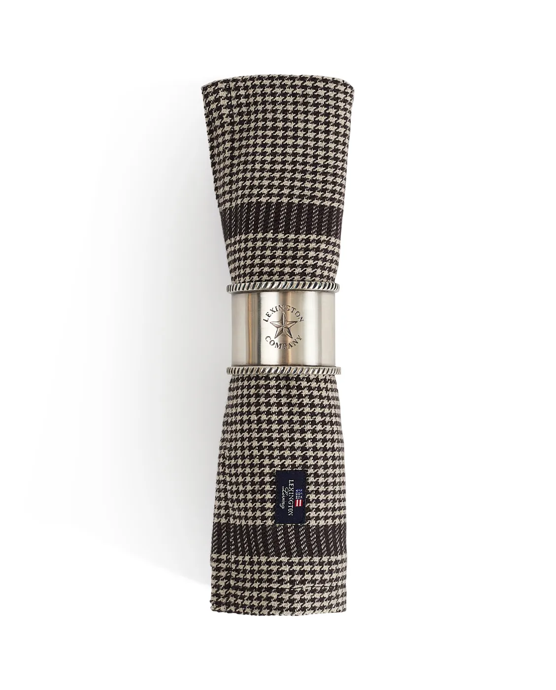 Pepita チェック コットンリネン ファブリックナプキン 50x50 cm, Dark Grey-beige Lexington | レキシントン