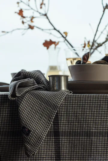 Pepita チェック コットンリネン ファブリックナプキン 50x50 cm - Dark Grey-beige - Lexington | レキシントン