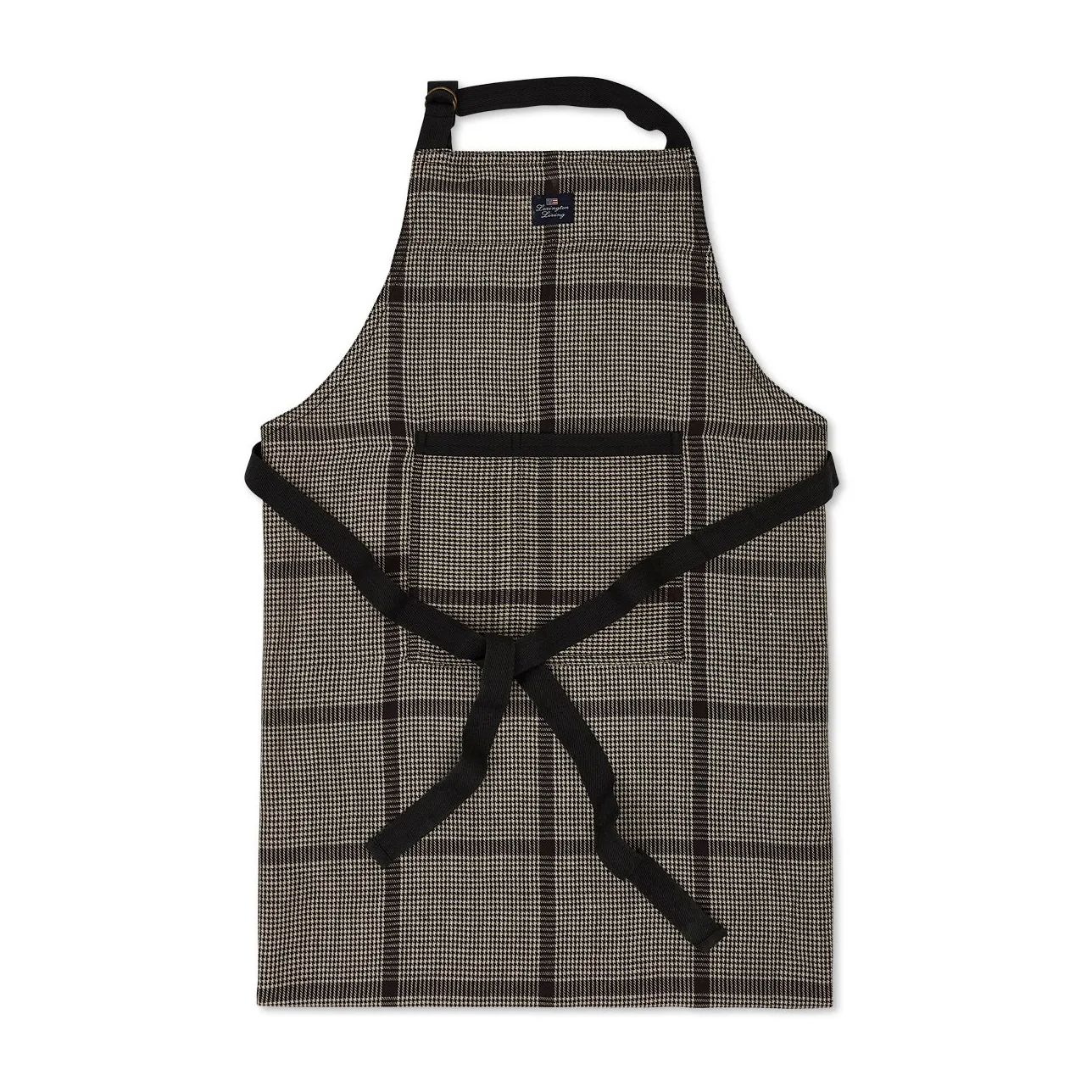 Pepita Check コットンリネン エプロン, Dark Grey-beige Lexington | レキシントン