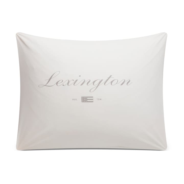 Printed Organic Cotton Poplin ピローケース 50x60 cm, White-grey Lexington | レキシントン