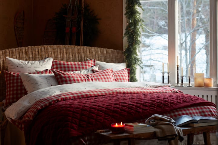 Quilted オーガニックコットン ベルベット ベッドスプレッド 240x260 cm, Red Lexington | レキシントン