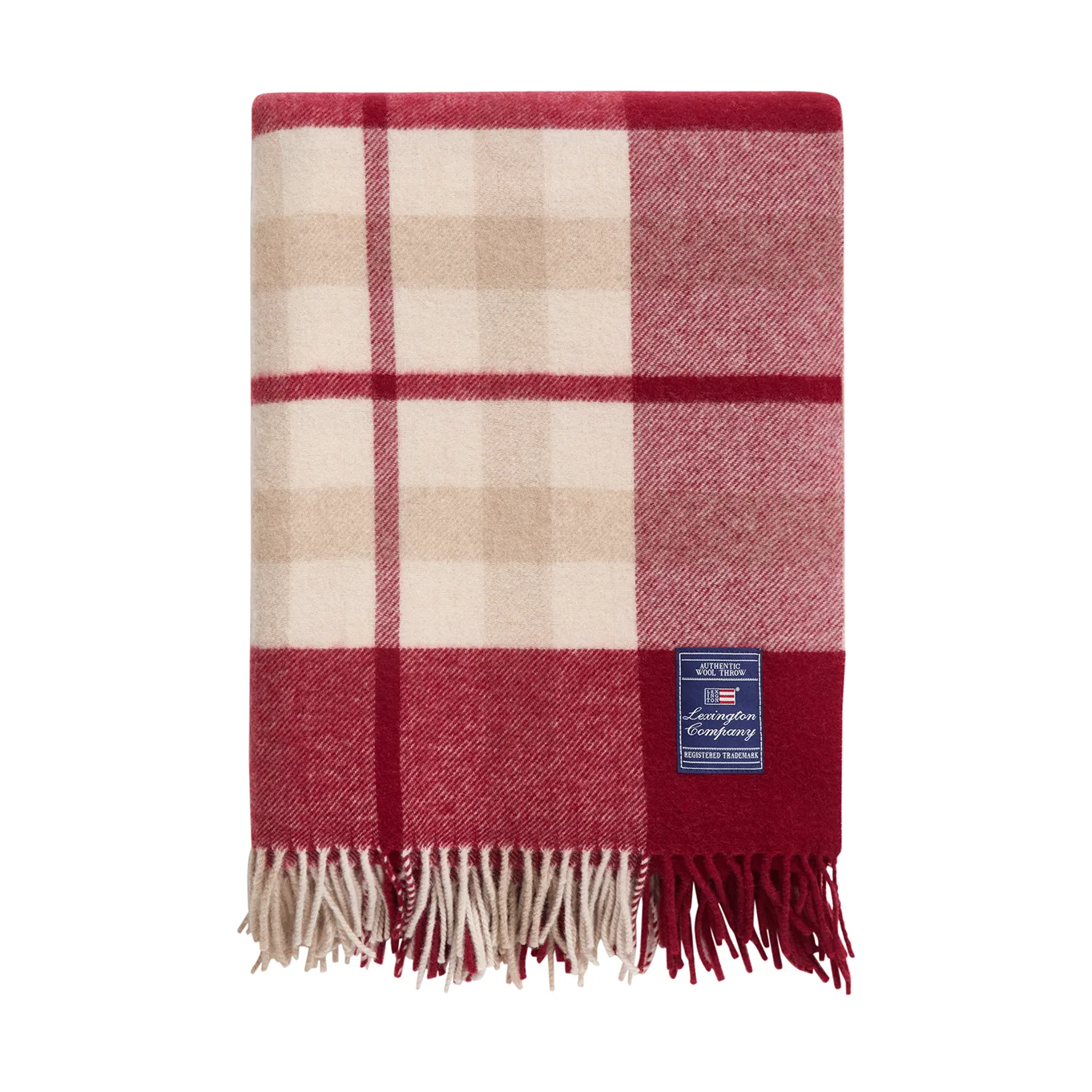 Red-beige チェック リサイクルウールスロー 130x170 cm, Red-beige Lexington | レキシントン