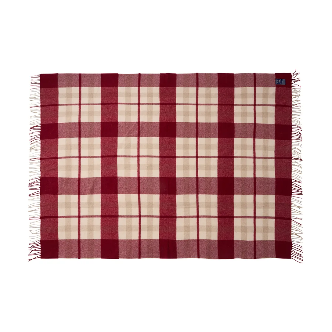 Red-beige チェック リサイクルウールスロー 130x170 cm, Red-beige Lexington | レキシントン