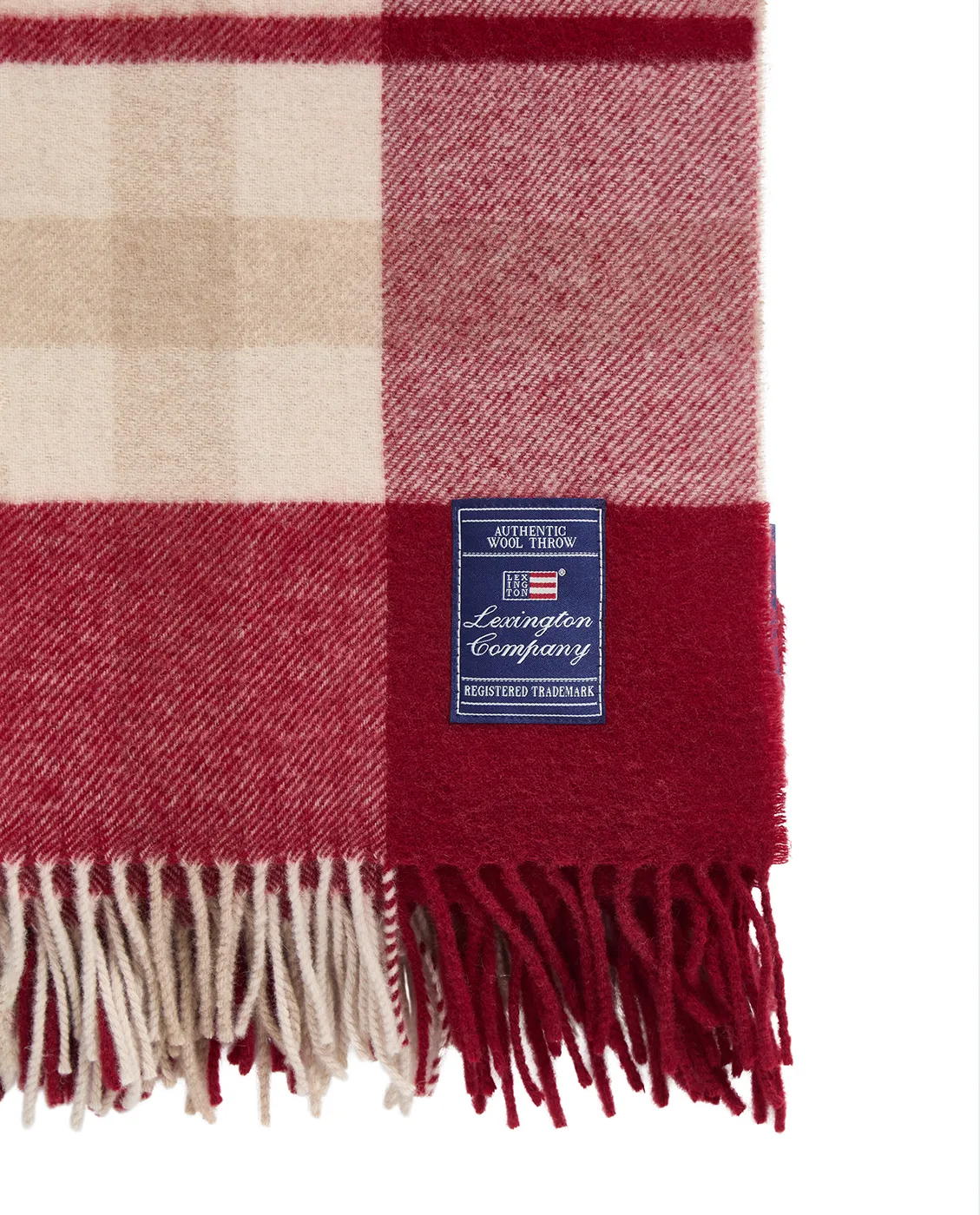 Red-beige チェック リサイクルウールスロー 130x170 cm, Red-beige Lexington | レキシントン