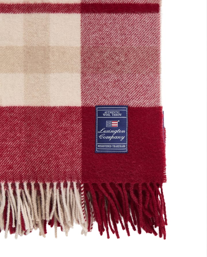 Red-beige チェック リサイクルウールスロー 130x170 cm, Red-beige Lexington | レキシントン