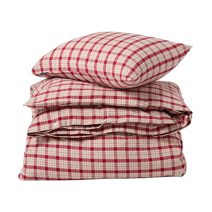 Red-beige チェック コットンフランネル 寝具セット 2ピース - 50x60 cm, 150x210 cm - Lexington | レキシントン