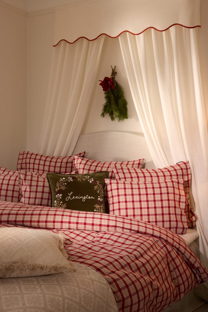 Red-beige チェック コットンフランネル 寝具セット 2ピース, 50x60 cm, 150x210 cm Lexington | レキシントン