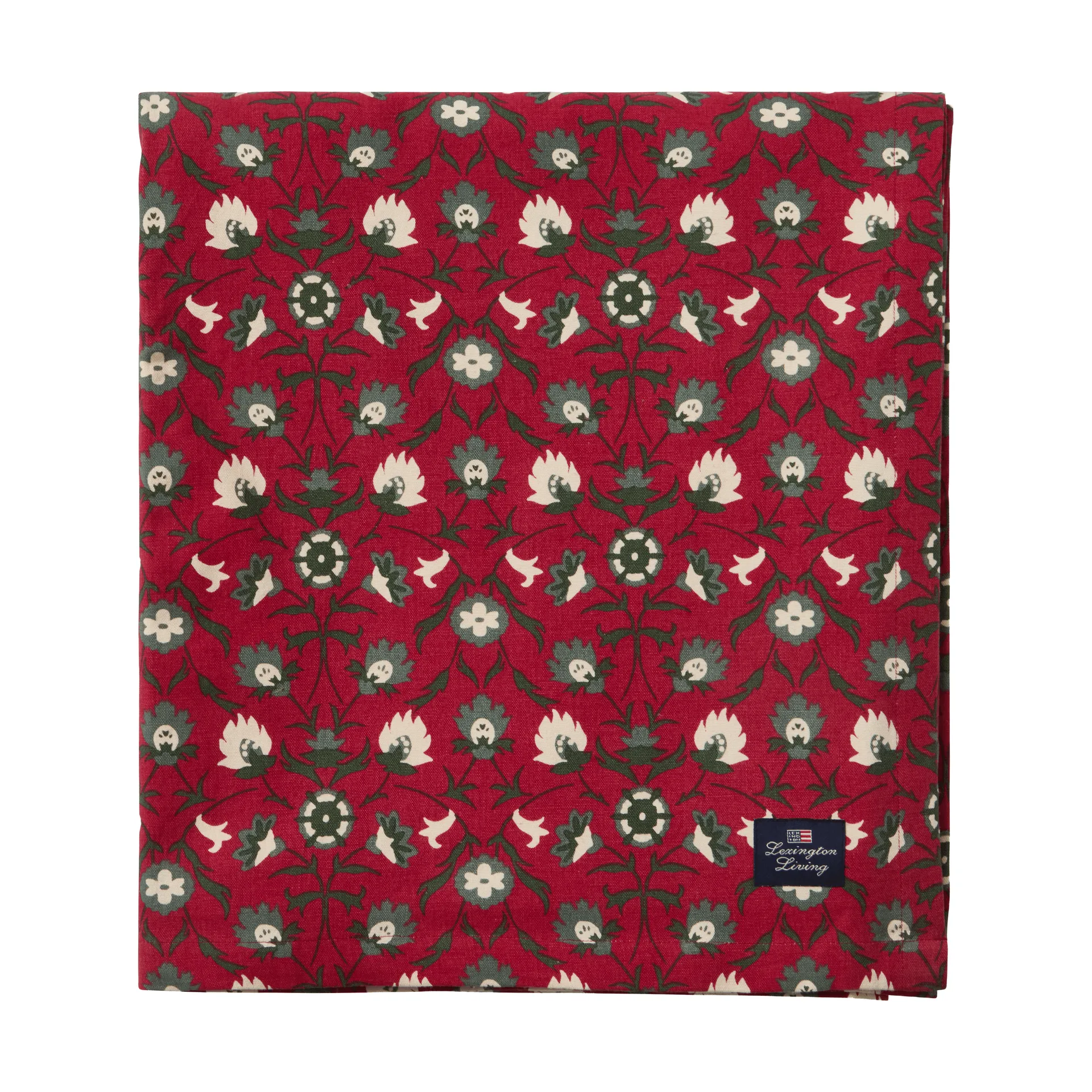花柄 オーガニックコットン テーブルクロス, Red-beige-green, 150x250 cm Lexington | レキシントン