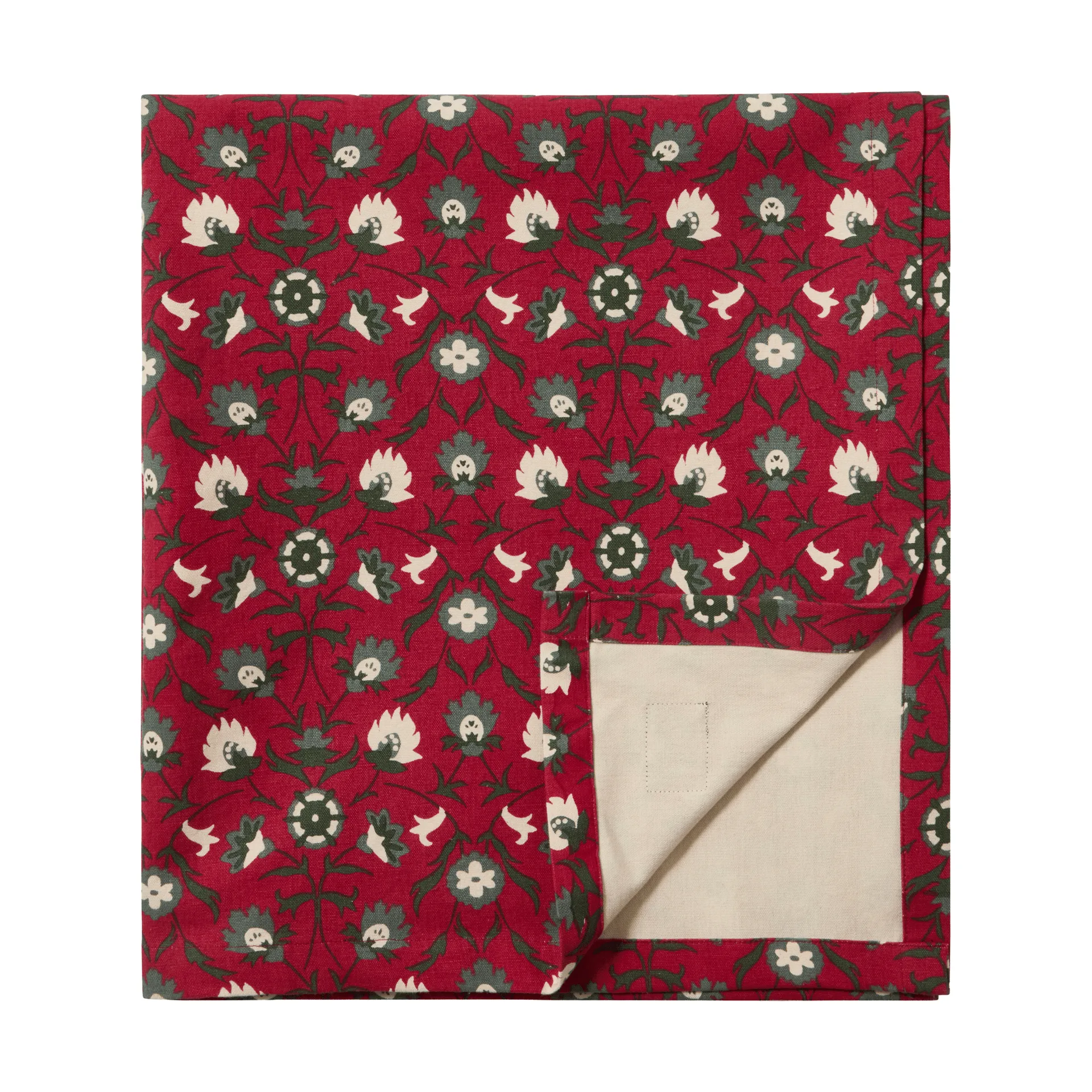 花柄 オーガニックコットン テーブルクロス, Red-beige-green, 150x350 cm Lexington | レキシントン