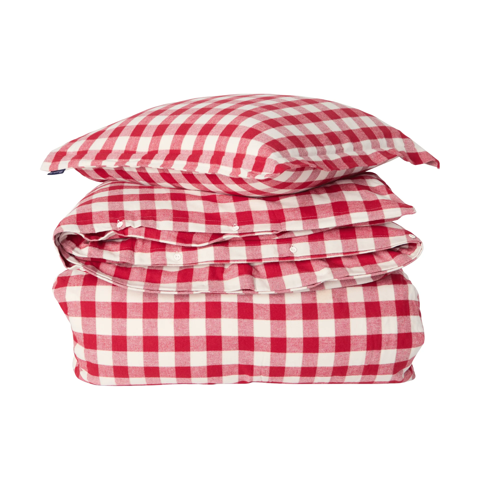 チェック コットン フランネル 寝具セット, Red-light beige, 2 pcs 50x60 cm/220x220 cm Lexington | レキシントン