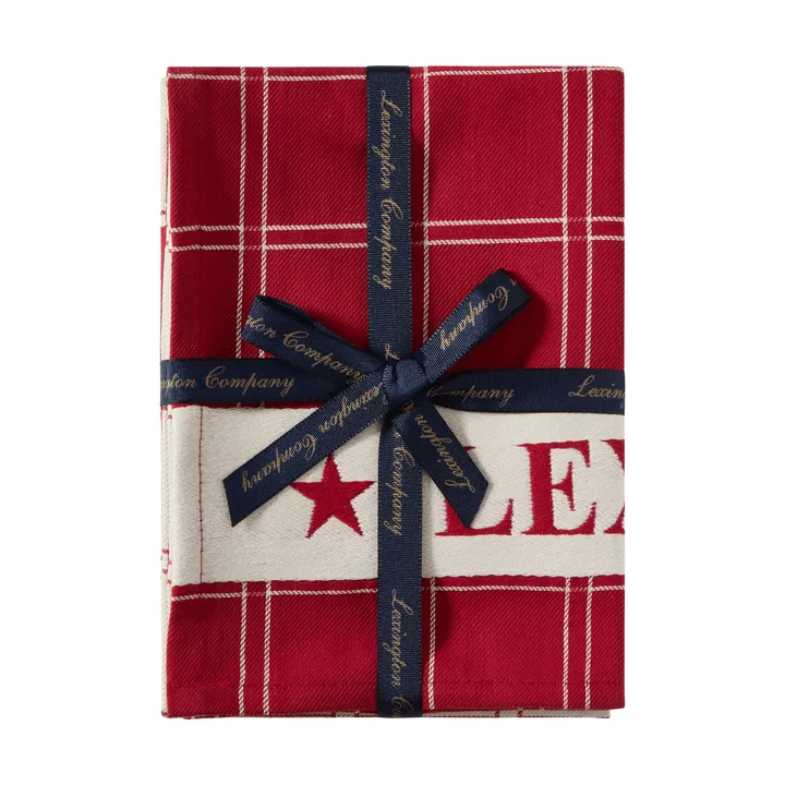 ジャカード織り コットン キッチンタオル - Red-white, 50x70 cm - Lexington | レキシントン
