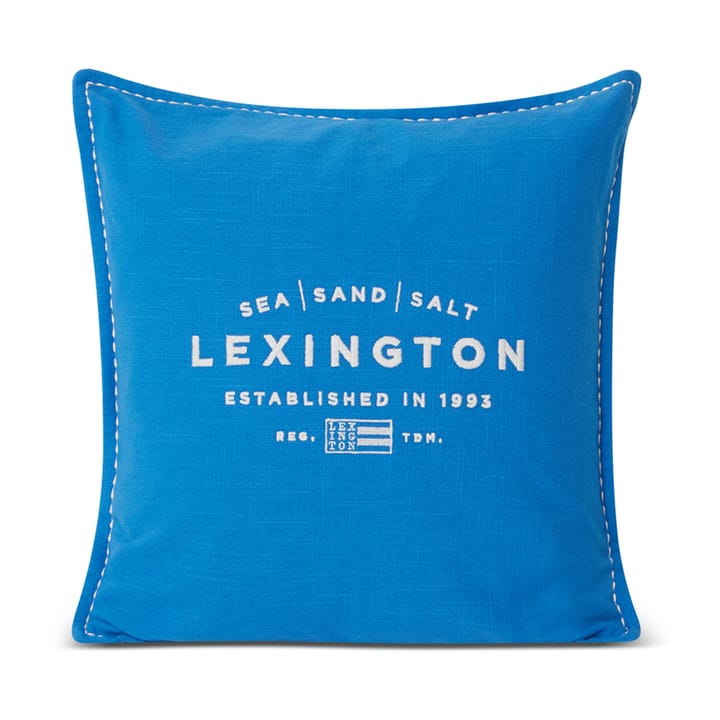 Sea Sand Salt ロゴ刺繍ピローケース 50x50 cm, Blue-white Lexington | レキシントン