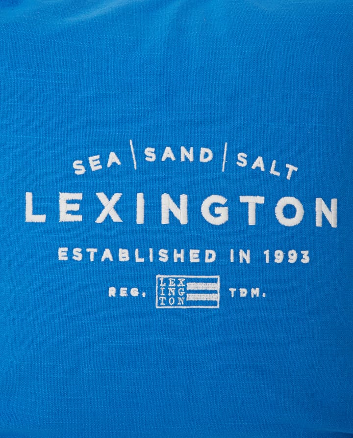 Sea Sand Salt ロゴ刺繍ピローケース 50x50 cm, Blue-white Lexington | レキシントン