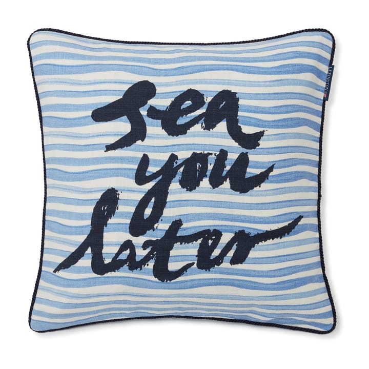 Sea You Later コットンキャンバス ピローケース 50x50 cm, White-blue Lexington | レキシントン