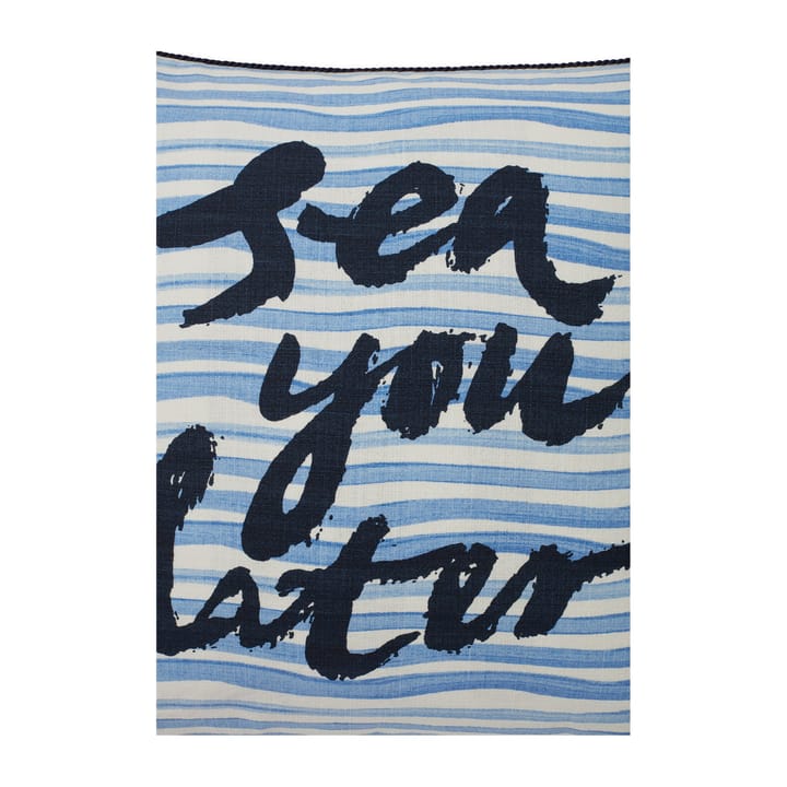 Sea You Later コットンキャンバス ピローケース 50x50 cm, White-blue Lexington | レキシントン