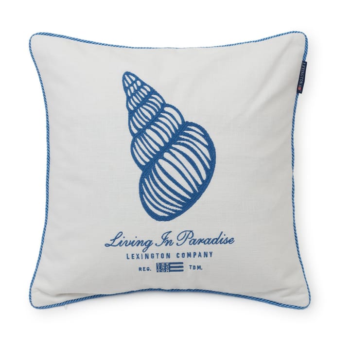 Seashell コットンキャンバス ピローケース 50x50 cm, White-blue Lexington | レキシントン
