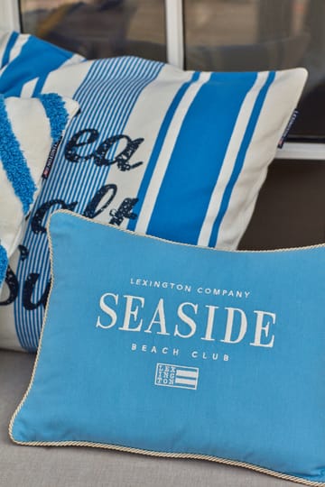 Seaside スモールオーガニックコットン ツウィルクッション 30x40 cm - Blue-light beige - Lexington | レキシントン
