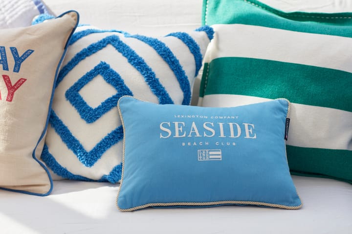Seaside スモールオーガニックコットン ツウィルクッション 30x40 cm, Blue-light beige Lexington | レキシントン