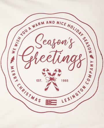 Seasons Greetings コットンクッションカバー 50x50 cm - Off white-red - Lexington | レキシントン