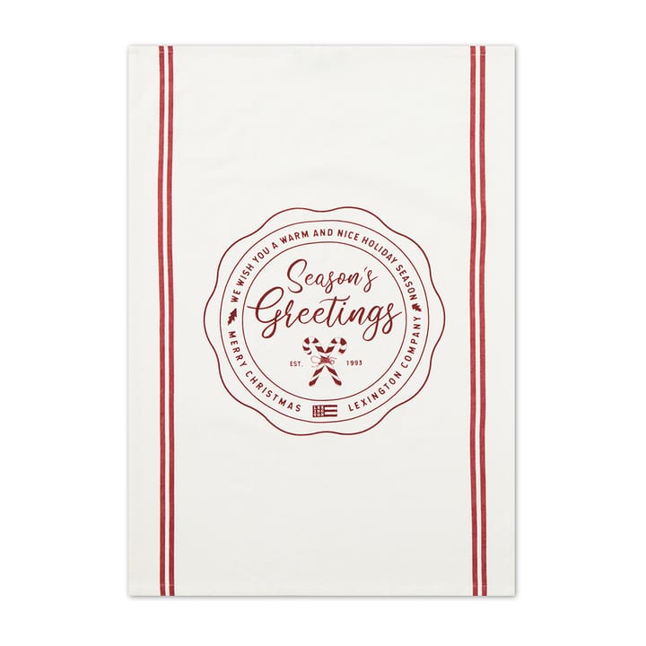 Seasons Greetings プリント ティータオル 50x70 cm - White-red - Lexington | レキシントン