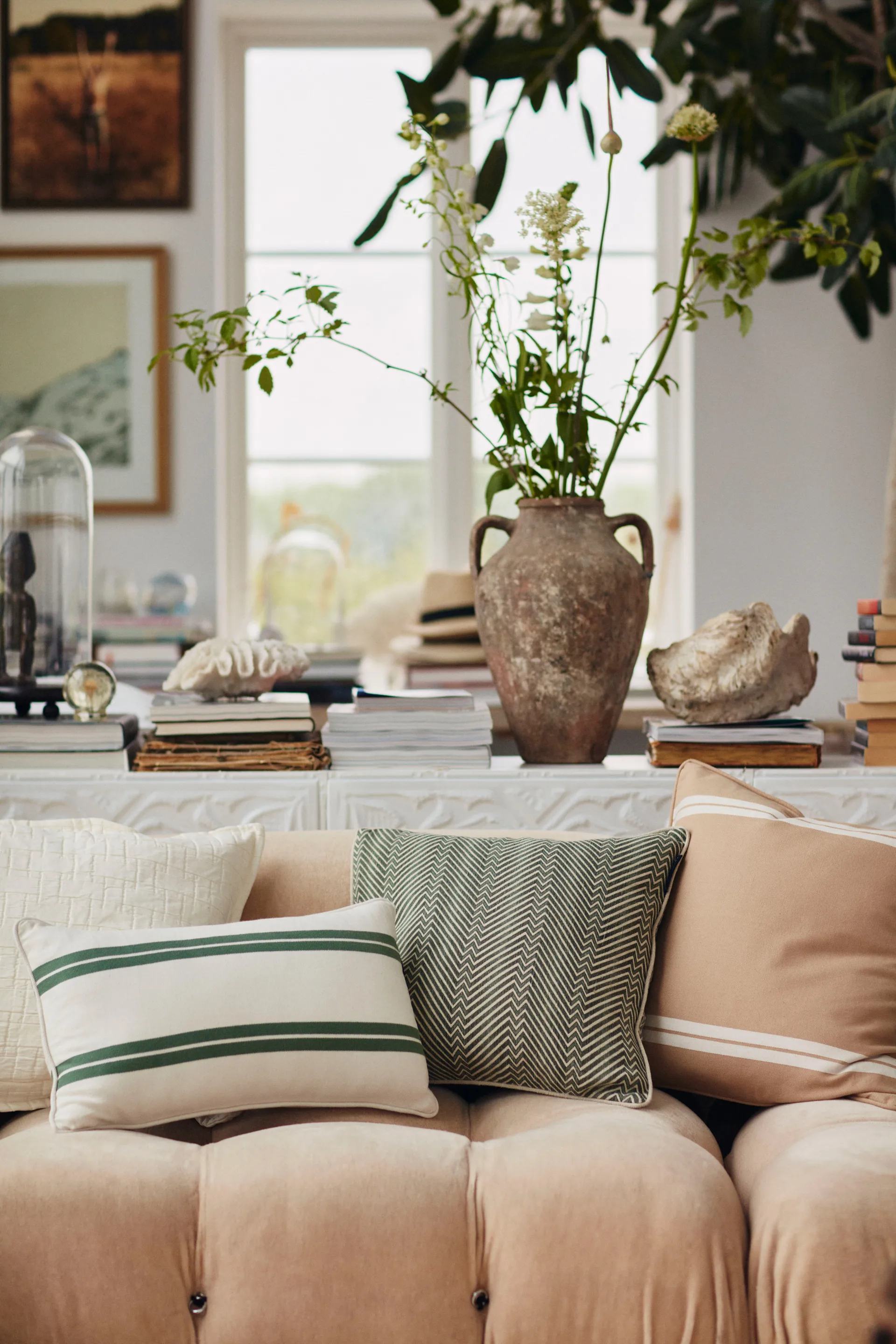 Side Striped ピローケース 50x50 cm, Beige-white Lexington | レキシントン