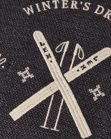 Ski Club オーガニックコットン クッションカバー - Navy-light beige, 50x50 cm - Lexington | レキシントン
