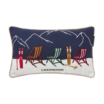 Ski resort オーガニックコットンツイル クッション 30x50 cm - White-Dark blue - Lexington | レキシントン