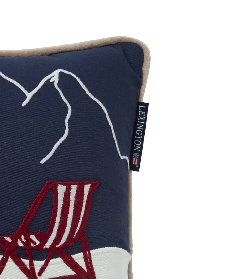 Ski resort オーガニックコットンツイル クッション 30x50 cm, White-Dark blue Lexington | レキシントン
