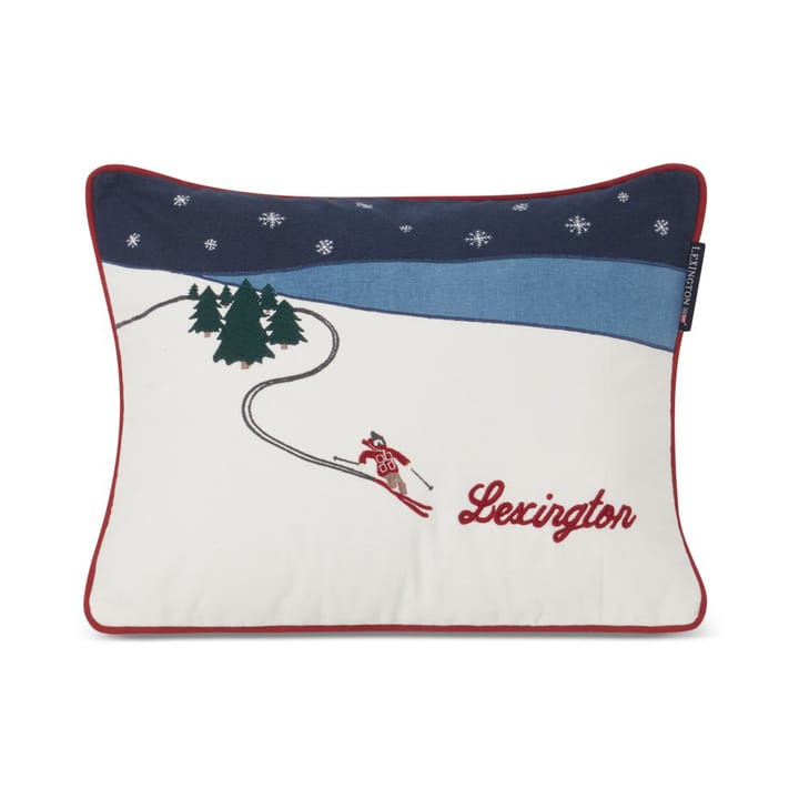 Skier オーガニックコットン Twill ク�ッション 30x40 cm, White-dark blue multi Lexington | レキシントン