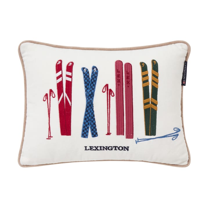 Skis and Poles eco. ベルベットコットンクッション 30x40 cm - White-multi - Lexington | レキシントン