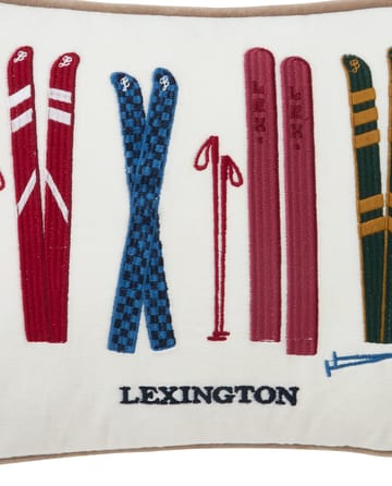 Skis and Poles eco. ベルベットコットンクッション 30x40 cm - White-multi - Lexington | レキシントン