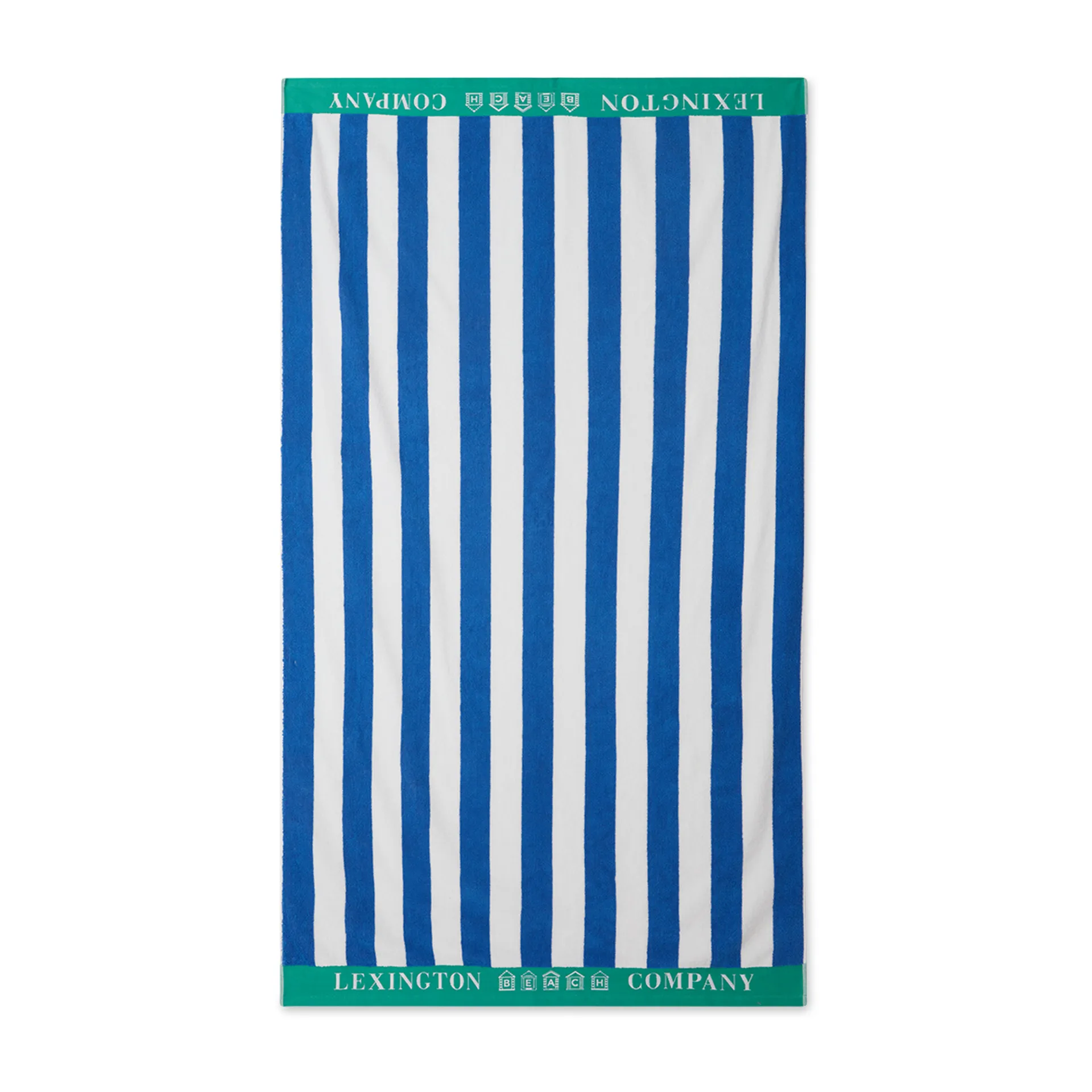 Stripe Cotton Terry ビーチタオル 100x180 cm, Blue-white-green Lexington | レキシントン