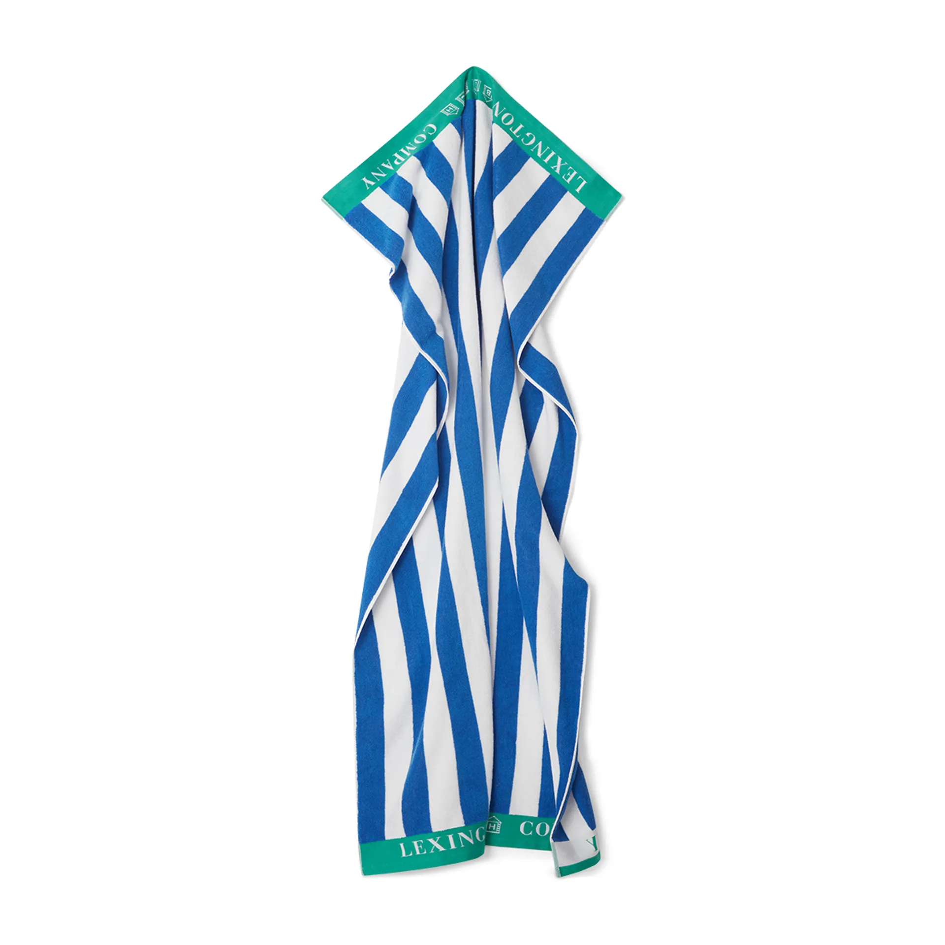 Stripe Cotton Terry ビーチタオル 100x180 cm, Blue-white-green Lexington | レキシントン
