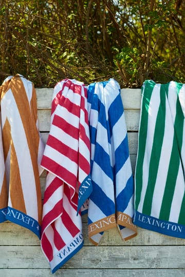 Stripe Cotton Terry ビーチタオル 100x180 cm - Blue-white-green - Lexington | レキシントン
